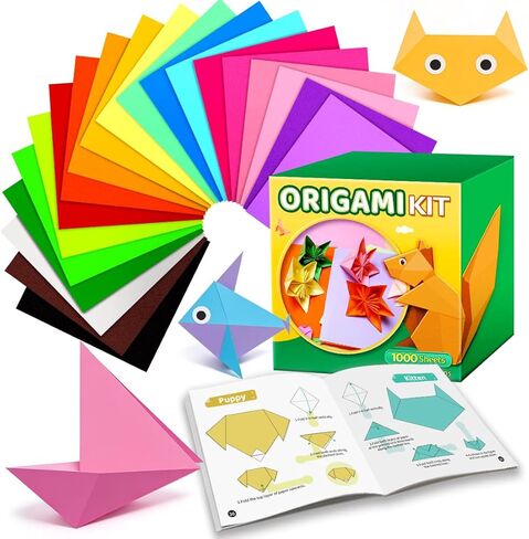 EPPINGWIN 1000 Sheets Origami Paper, 20 Colors Colored Paper, 6"×6" Square Paper for Crafts, Origami Kit with Craft Guide in Saudi Arabia