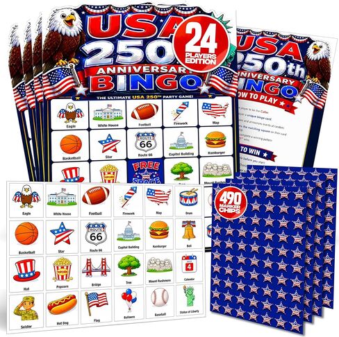 World Cup Watch-Along Bingo Game 24 Players – Soccer Party Game - Live Match Bingo Cards, 2026 World Cup Watch Party Supplies, Caller Chips & 470 Marker Chips in Saudi Arabia