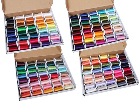 مجموعة خيوط آلة التطريز البوليستر 160 لونًا من Threadart، جميع مجموعات الألوان متضمنة | 500 متر بكرات 40 واط | لماكينات Brother Babylock Janome Singer Pfaff Husqvarna Bernina - جميع الألوان 160 500 متر in Kuwait