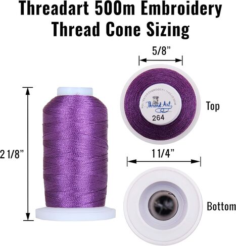 مجموعة خيوط آلة التطريز البوليستر 160 لونًا من Threadart، جميع مجموعات الألوان متضمنة | 500 متر بكرات 40 واط | لماكينات Brother Babylock Janome Singer Pfaff Husqvarna Bernina - جميع الألوان 160 500 متر in Kuwait