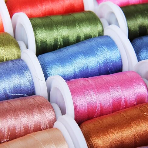 مجموعة خيوط آلة التطريز البوليستر 160 لونًا من Threadart، جميع مجموعات الألوان متضمنة | 500 متر بكرات 40 واط | لماكينات Brother Babylock Janome Singer Pfaff Husqvarna Bernina - جميع الألوان 160 500 متر in Kuwait