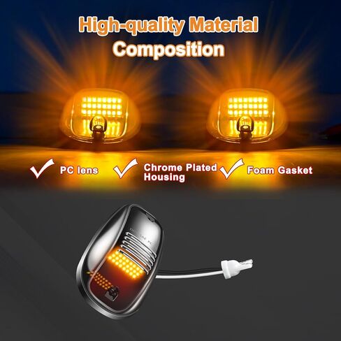 5PCS 24LED Amber Smoke Cab Roof Running Lights | 264146BK Assembly + Wire Harness – Replacement for 2003-2018 1500/2500/3500/4500/5500 Pickup Trucks in Saudi Arabia