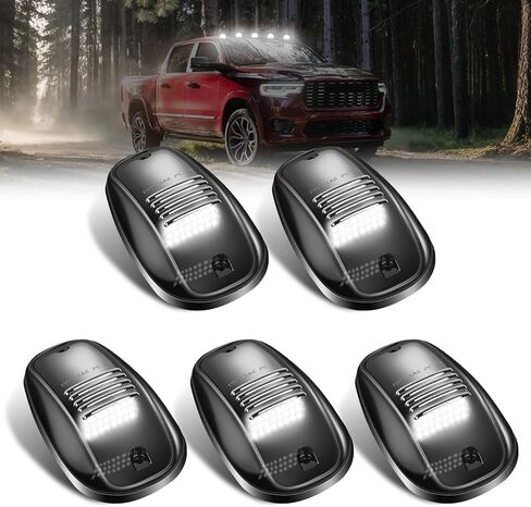 5PCS 24LED Amber Smoke Cab Roof Running Lights | 264146BK Assembly + Wire Harness – Replacement for 2003-2018 1500/2500/3500/4500/5500 Pickup Trucks in Saudi Arabia