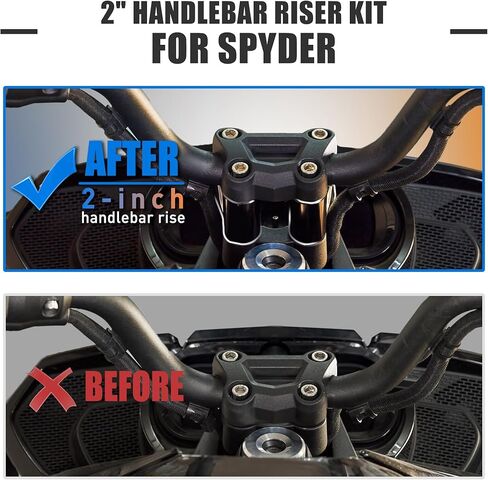 Handlebar Risers for Can-am Spyder F3 2015-2025 / Spyder RT 2020-2025, 2" Aluminum Handle Bar Riser Extension Kit Mount Clamps in Saudi Arabia