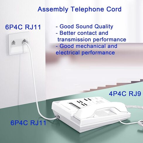100Pack Telephone Modular Plug RJ9/RJ10/RJ22 4P4C Connector for Phone Line Cord, Compatible with Both Solid and Strandard Wire, for Assembly of Telephone handset Cords in Saudi Arabia