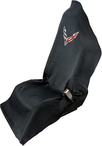 غطاء مقعد كورفيت C8 أسود من Seat Armor Towel2GO - مناسب عالمي وناعم ويمكن غسله في الغسالة - سهل التركيب، غطاء مقعد متعدد الأغراض in Kuwait