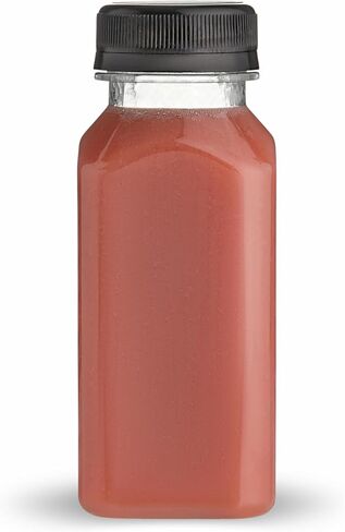 Hammont Plastic Bottles with Caps - Clear PET Iced Coffee & Juice Bottles, Pack of 24 - Reusable Juicing Bottles - Ideal Bottles for Juicing and Cold Drinks in Saudi Arabia