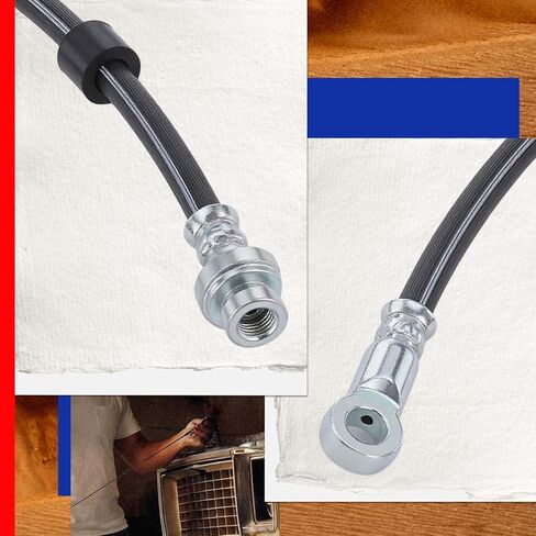 JC Whitney JFBAJCWBHH00107 Front Left Brake Hydraulic Hose - Compatible with Jeep Compass 07-17, Patriot 07-17, Chrysler 200 11-14, Sebring 07-10, Dodge Avenger 08-14, Caliber 07-12 in Kuwait