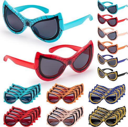 Kids Spider Sunglasses Bulk 24 Pack, Party Favors for Kids Age 3-8, UV400 Protection Sunglasses for Boys Girls, Goodie Bags Stuffers for Birthday/Classroom/Pool Party Supplies, Gifts for Students in Saudi Arabia