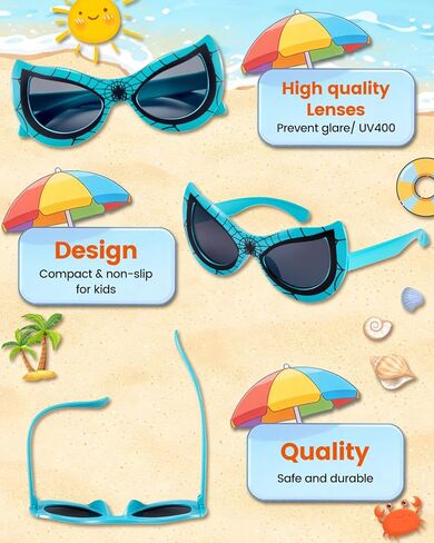 Kids Spider Sunglasses Bulk 24 Pack, Party Favors for Kids Age 3-8, UV400 Protection Sunglasses for Boys Girls, Goodie Bags Stuffers for Birthday/Classroom/Pool Party Supplies, Gifts for Students in Saudi Arabia