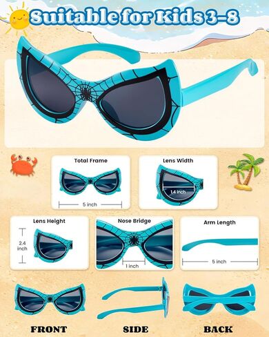 Kids Spider Sunglasses Bulk 24 Pack, Party Favors for Kids Age 3-8, UV400 Protection Sunglasses for Boys Girls, Goodie Bags Stuffers for Birthday/Classroom/Pool Party Supplies, Gifts for Students in Saudi Arabia