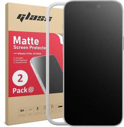 Ambison [2 Pack Matte Glass Screen Protector Compatible for iPhone 16 2024/iPhone 15 2023 6.1inch, Dynamic Island Compatible/Anti-Glare & Fingerprint [No Bubbles] Install Frame/Smooth as Silk in Kuwait