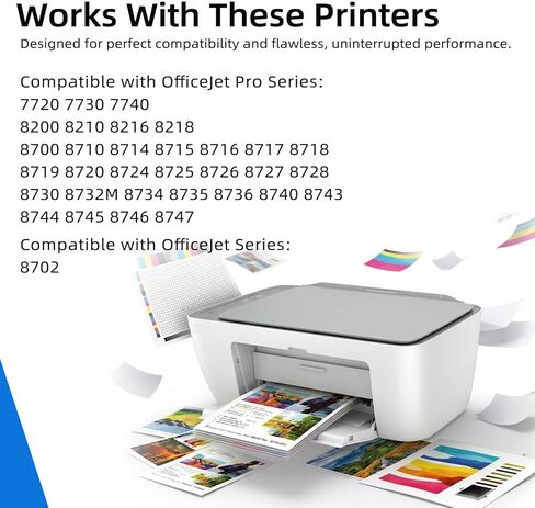 خراطيش حبر 952XL متوافقة مع حبر HP 952 XL HP952 تعمل مع طابعات Officejet Pro 8710 7740 8720 8702 8210 7720 8715 8730 8740 8216 8725 8700 8200 7730 8743 (أسود سماوي أرجواني أصفر، 4 عبوات) in Kuwait