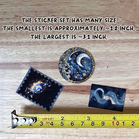 60Pcs Celestial Moon and Star Stickers, Waterproof, Matte Finish, for Journaling, Scrapbooking and Laptop Decoration in Saudi Arabia