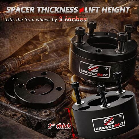Leveling Lift Kit 3" Front + 2" Rear for 2009-2018 Ram 1500 4WD, Full Lift Kit with 2-4" Rear Shock Extensions,Include Strut Spacers Rear Lift Spacer & Sound Isolator in Saudi Arabia