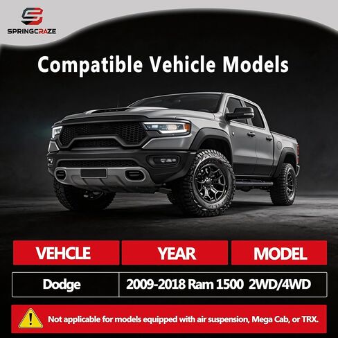 Leveling Lift Kit 3" Front + 2" Rear for 2009-2018 Ram 1500 4WD, Full Lift Kit with 2-4" Rear Shock Extensions,Include Strut Spacers Rear Lift Spacer & Sound Isolator in Saudi Arabia