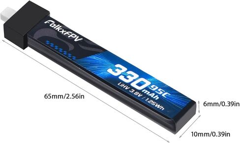 Upgrate 6pcs BT2.0 330mAh 1S Battery 3.8V 95C LiHV Battery with BT2.0 Connector for 1S Tiny Whoop Drone Quadcopter Like Air65, Meteor65 Pro, Cetus FPV Kit 1S Brushless Drones in Saudi Arabia