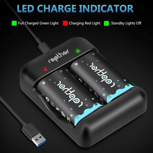 حزمة بطارية Rapthor 2X 2500mAh قابلة للشحن مع شاحن لأجهزة Xbox One/One X/One S/Series X/S طقم بطاريات (بطاريتان + شاحن واحد) in Kuwait