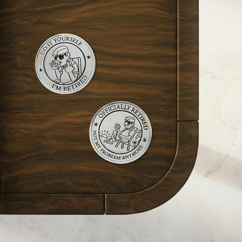Funny Retirement Challenge Coin – Officially Retired 1.75" Double Sided Novelty Coin w/Case Gag Gift - Retired in Saudi Arabia