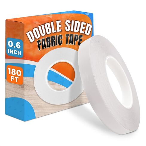 Fabric Tape for Clothes – 60-Yard Roll, Ultra-Thin Transparent Adhesive Basting Tape 1/4 Double Sided for Sewing – Quick Fixes, Seamless Bonding, Clean Removal | for DIY Projects and Clothing Repairs in Saudi Arabia