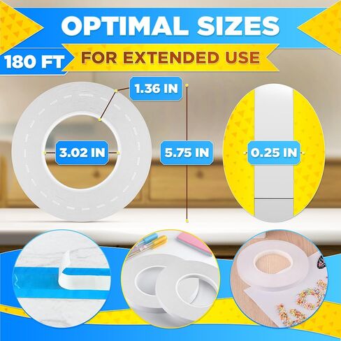 Fabric Tape for Clothes – 60-Yard Roll, Ultra-Thin Transparent Adhesive Basting Tape 1/4 Double Sided for Sewing – Quick Fixes, Seamless Bonding, Clean Removal | for DIY Projects and Clothing Repairs in Saudi Arabia