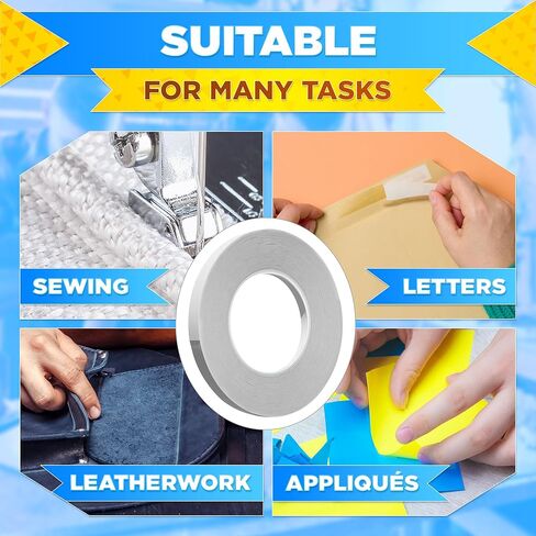 Fabric Tape for Clothes – 60-Yard Roll, Ultra-Thin Transparent Adhesive Basting Tape 1/4 Double Sided for Sewing – Quick Fixes, Seamless Bonding, Clean Removal | for DIY Projects and Clothing Repairs in Saudi Arabia