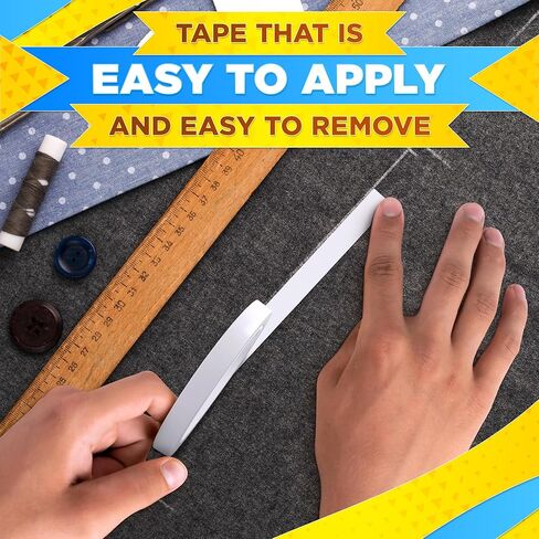 Fabric Tape for Clothes – 60-Yard Roll, Ultra-Thin Transparent Adhesive Basting Tape 1/4 Double Sided for Sewing – Quick Fixes, Seamless Bonding, Clean Removal | for DIY Projects and Clothing Repairs in Saudi Arabia