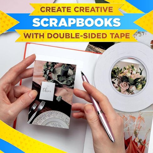 Fabric Tape for Clothes – 60-Yard Roll, Ultra-Thin Transparent Adhesive Basting Tape 1/4 Double Sided for Sewing – Quick Fixes, Seamless Bonding, Clean Removal | for DIY Projects and Clothing Repairs in Saudi Arabia