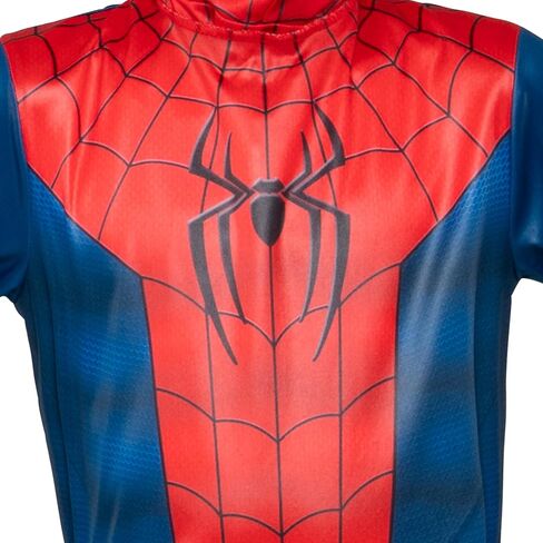 زي الهالوين الرسمي للشباب من MARVEL Spider-Man - بذلة مطبوعة ممتازة مع قناع قماشي قابل للسحب in Kuwait