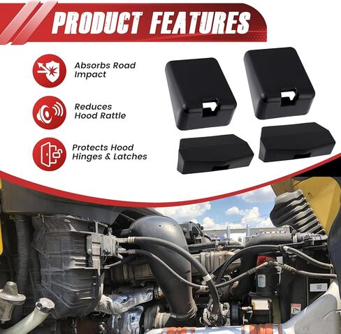 2 Pack L85-6081 & 2 Pack L85-6082 Hood Bumper Support Compatible with Peterbilt 567 579 Kenworth T680 T880, Replaces# L85-6081, M75681, L856081 / L85-6082, L856082, M75682 in Kuwait