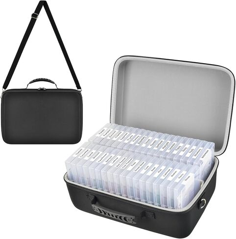 Boobowl 36 Slots Seed Storage Organizer, Hard Shell Seed Holder with Labels, Dry Storage Container for Garden Vegetable Seeds, Sturdy Carrying Bag with Handle and Shoulder Strap (Box Only) in Saudi Arabia