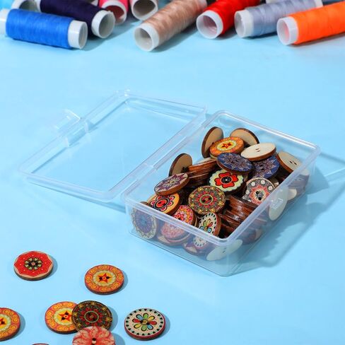 2PCS Small Plastic Storage Containers with Lids, Bead Storage Containers Rectangle Clear Plastic Box for Jewelry, Game Pieces and Crafts Items (3.86 X 2.68 X 1.30in) in Kuwait