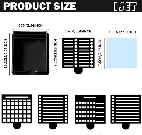 1 Set Sticky Note Holder,Sticky Note Dispenser,with 5 Style Template & 1 Sticky Notes,3x3 Note Dispenser,Note Holder,Sticky Note Stencil and Holder for to-Do Lists Home Office in Saudi Arabia