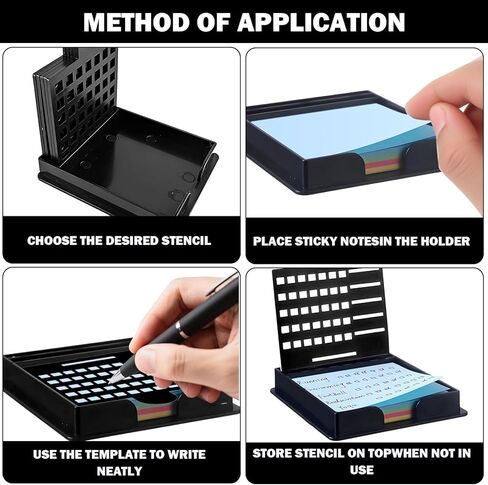 1 Set Sticky Note Holder,Sticky Note Dispenser,with 5 Style Template & 1 Sticky Notes,3x3 Note Dispenser,Note Holder,Sticky Note Stencil and Holder for to-Do Lists Home Office in Saudi Arabia
