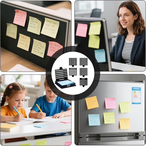 1 Set Sticky Note Holder,Sticky Note Dispenser,with 5 Style Template & 1 Sticky Notes,3x3 Note Dispenser,Note Holder,Sticky Note Stencil and Holder for to-Do Lists Home Office in Saudi Arabia