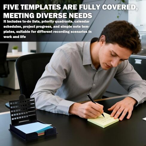 1 Set Sticky Note Holder,Sticky Note Dispenser,with 5 Style Template & 1 Sticky Notes,3x3 Note Dispenser,Note Holder,Sticky Note Stencil and Holder for to-Do Lists Home Office in Saudi Arabia
