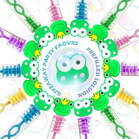 24 Packs Frog Shape Bulk Mini Bubble Wands, for Kids Boys and Girls Toys Holiday Party Favors,Classroom Student Frog Party Supply Gifts in Saudi Arabia