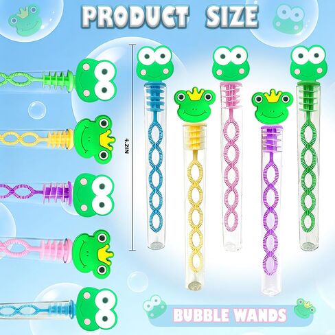 24 Packs Frog Shape Bulk Mini Bubble Wands, for Kids Boys and Girls Toys Holiday Party Favors,Classroom Student Frog Party Supply Gifts in Saudi Arabia