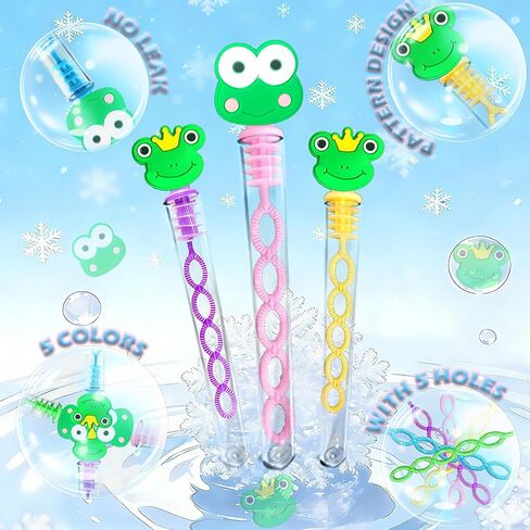 24 Packs Frog Shape Bulk Mini Bubble Wands, for Kids Boys and Girls Toys Holiday Party Favors,Classroom Student Frog Party Supply Gifts in Saudi Arabia
