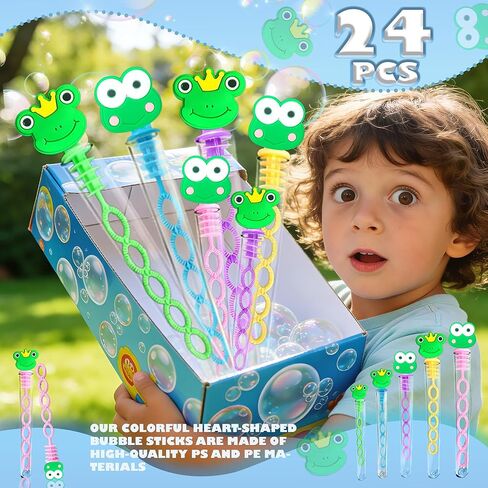 24 Packs Frog Shape Bulk Mini Bubble Wands, for Kids Boys and Girls Toys Holiday Party Favors,Classroom Student Frog Party Supply Gifts in Saudi Arabia