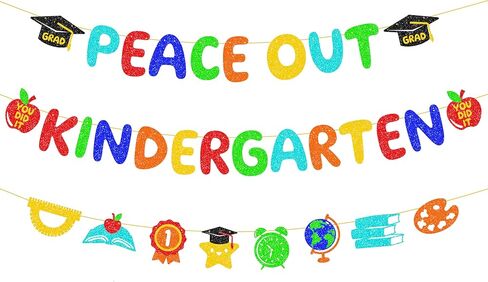 Preschool Graduation Banner, NO-DIY Glittery Next Stop Kindergarten Decor for Prek Grad Party Supplies in Saudi Arabia