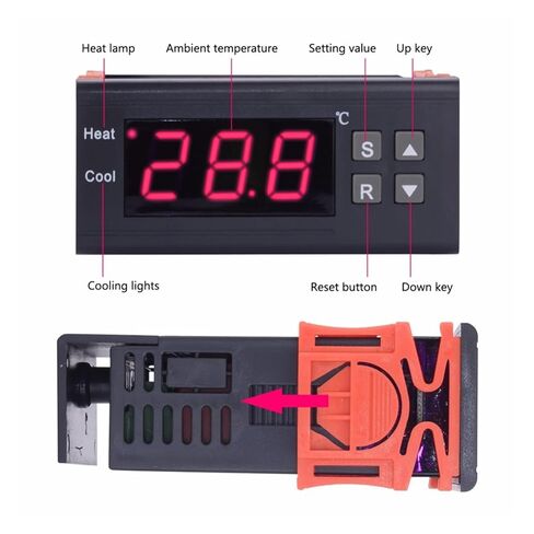 1230A AC220V الرقمية متحكم في درجة الحرارة الحرارية-40 ~ 120 درجة ترموستات التبريد التدفئة منظم in Kuwait