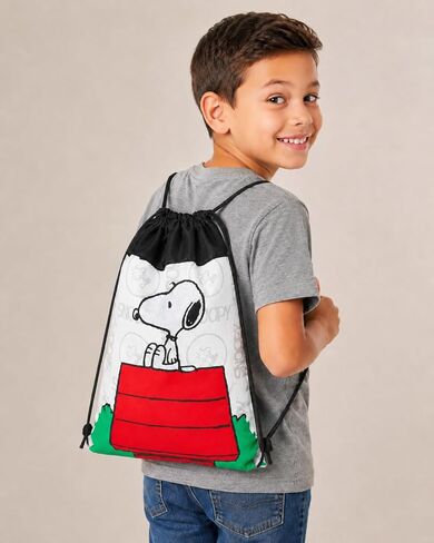 Snoopy Party Favor Bags Set - Bundle with 12 Peanuts Drawstring Bags for Kids Plus Tattoos, More | Snoopy Birthday Party Supplies Pack in Kuwait
