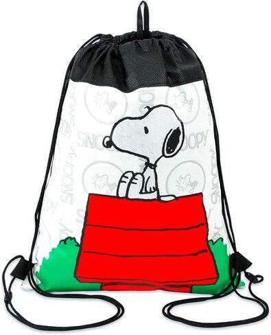 Snoopy Party Favor Bags Set - Bundle with 12 Peanuts Drawstring Bags for Kids Plus Tattoos, More | Snoopy Birthday Party Supplies Pack in Kuwait