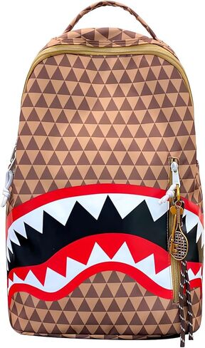 Durable Lightweight Computer Backpack with All-Over Triangle Grid Design Fashion Daypack (Coffee, One Size) in Saudi Arabia