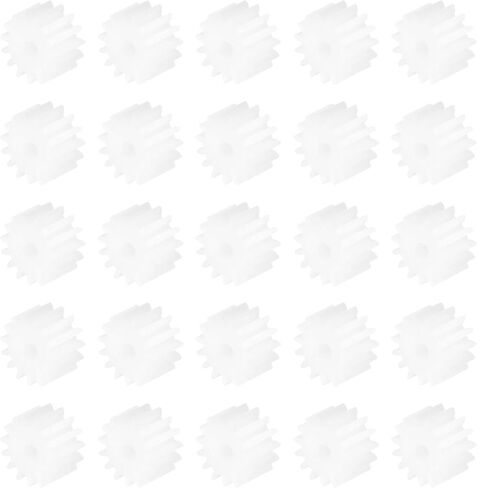MECCANIXITY 50 قطعة من التروس البلاستيكية 9 أسنان ترس محرك بلاستيكي موديل 92A ترس تخفيض لنموذج سيارة RC DIY روبوت (أبيض، وحدة 0.5) in Kuwait