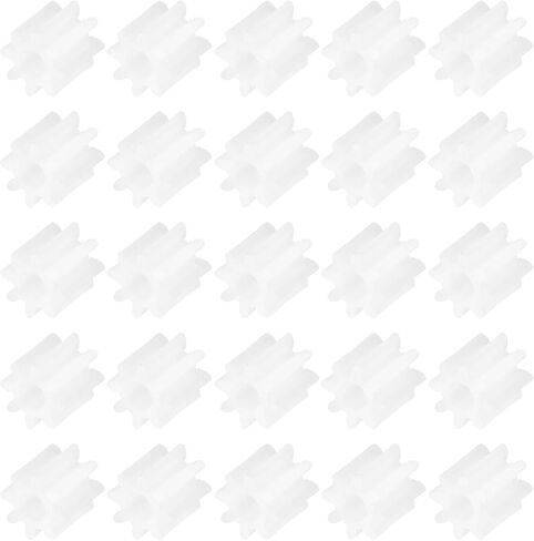 MECCANIXITY 50 قطعة من التروس البلاستيكية 9 أسنان ترس محرك بلاستيكي موديل 92A ترس تخفيض لنموذج سيارة RC DIY روبوت (أبيض، وحدة 0.5) in Kuwait