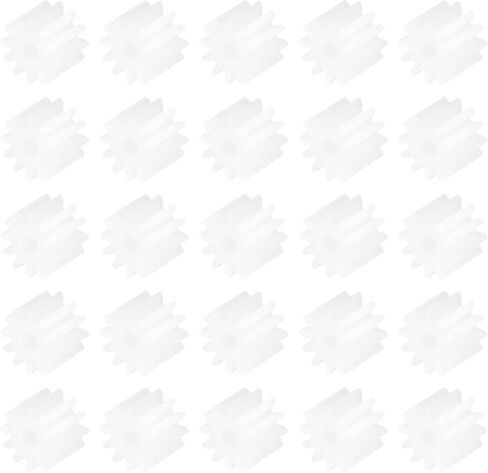 MECCANIXITY 50 قطعة من التروس البلاستيكية 9 أسنان ترس محرك بلاستيكي موديل 92A ترس تخفيض لنموذج سيارة RC DIY روبوت (أبيض، وحدة 0.5) in Kuwait