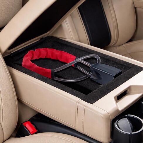 Car Steering Wheel Lock - Anti Theft Device, Max 17 Inch Length, Strengthened Steel Wire, 3 Keys Included, Small and Light-Weight, Fit Most Vehicle, SUV, Golf Cart 2 Pack (Black Red) in Saudi Arabia