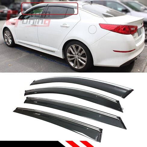 مشبك فاخر على واقي النافذة مع حواف من الكروم متوافق مع 2011-2015 Kia Optima K5 in Kuwait